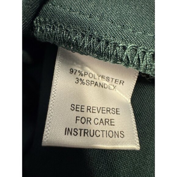 Aakaa Dress M Emerald Green Satin Long Sleeve Tie Front Cut Out NEW - Picture 14 of 15